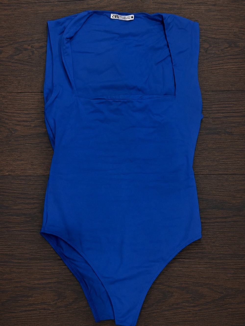 Zara Girls' Royal Blue Square Neck Bodysuit